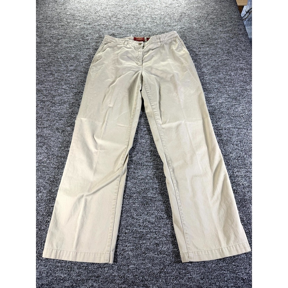 Eddie Bauer Signature Twill Khakis Pants Women 10 Beige Straight Leg Regular Fit